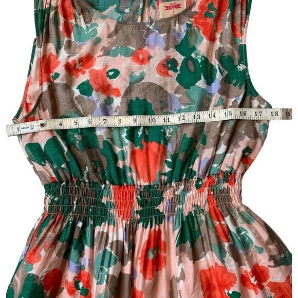 R N London Floral Sleeveless Elasticated Waist Dress Size M/L - Picture 9 of 11